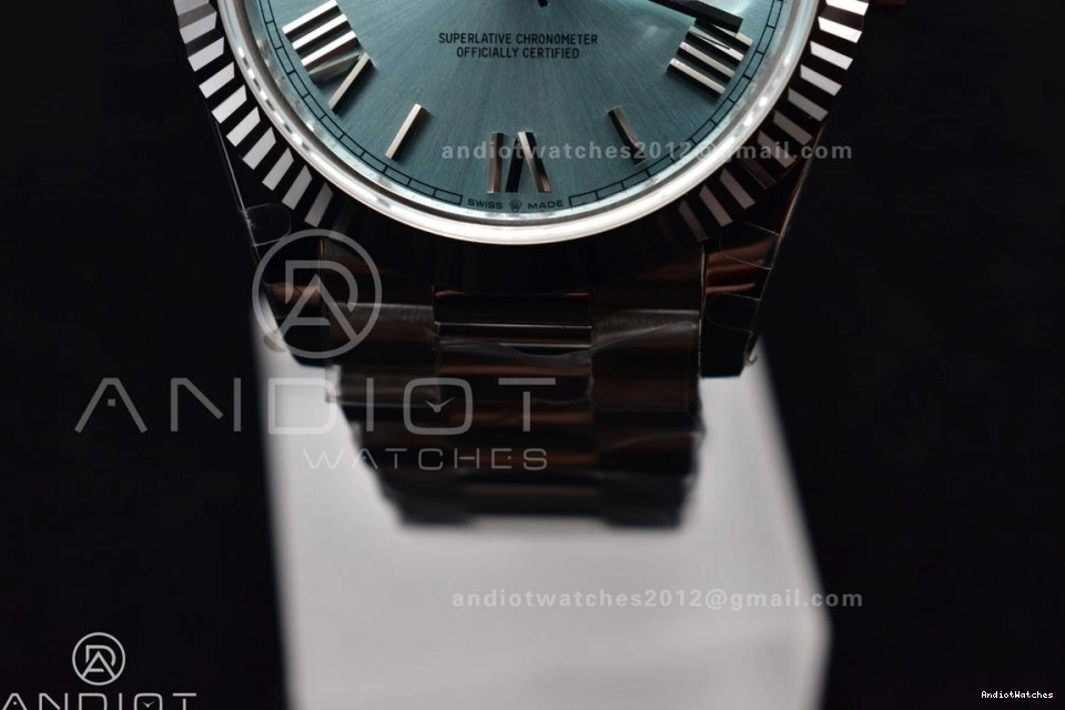 On 904L V Iced 40 Blue A3255 SS GMF Roman 715 President Sporty Steel Bracelet Markers Dial DayDate 1109